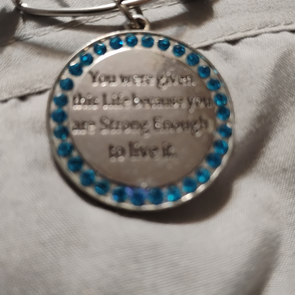 Inspirational Blue Crystal Bracelet - Picture 2 of 3